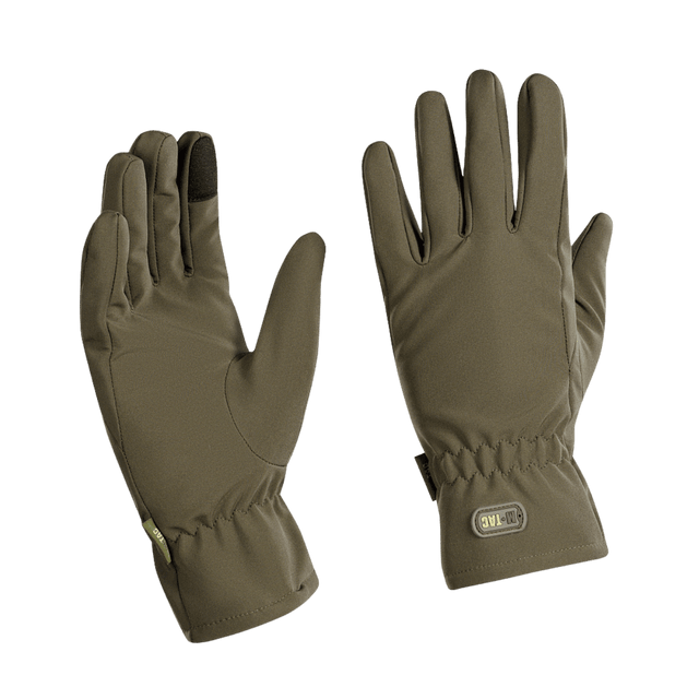 M-Tac Vinterhandsker Soft Shell i olivengrøn til beskyttelse mod dårligt vejr, lette og funktionelle til komfort.