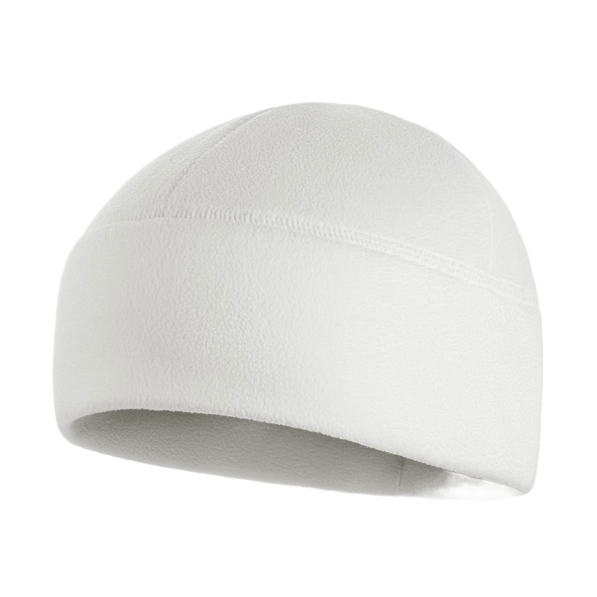 M-Tac Watch Cap Elite Fleece Beanie Hat i hvid, let og varm hue til taktisk brug, friluftsliv og vinteraktiviteter, fremstillet af fleece.