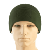 M-Tac Watch Cap Elite Fleece Beanie Hat Velcro i kaki, til taktisk brug og friluftsliv, med velcro-panel, varm og slidstærk