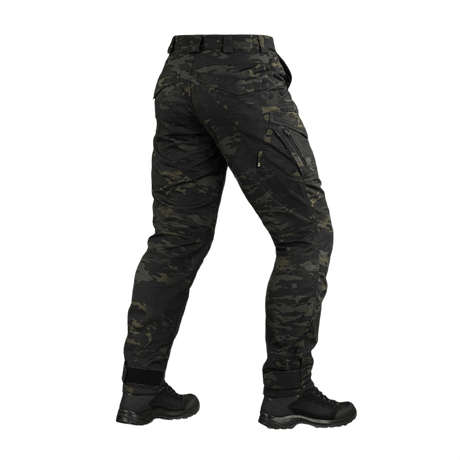 M-Tac Aggressor Elite Nyco Extreme Bukser i Black Multicam® til taktisk brug, elasticitet og komfort med YKK-lynlås.