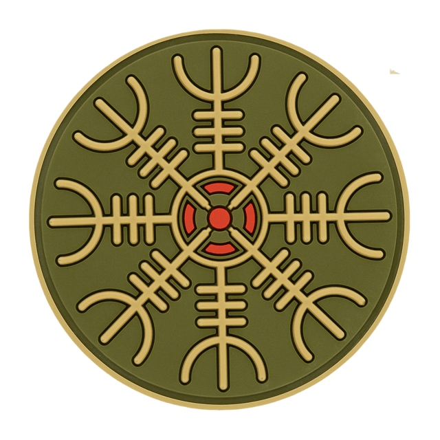 M-Tac Patch Egeshjelm 3D PVC med Helm of Terror vikingesymbol, 55 mm, gummi, Velcro, til montering på uniform eller udstyr.