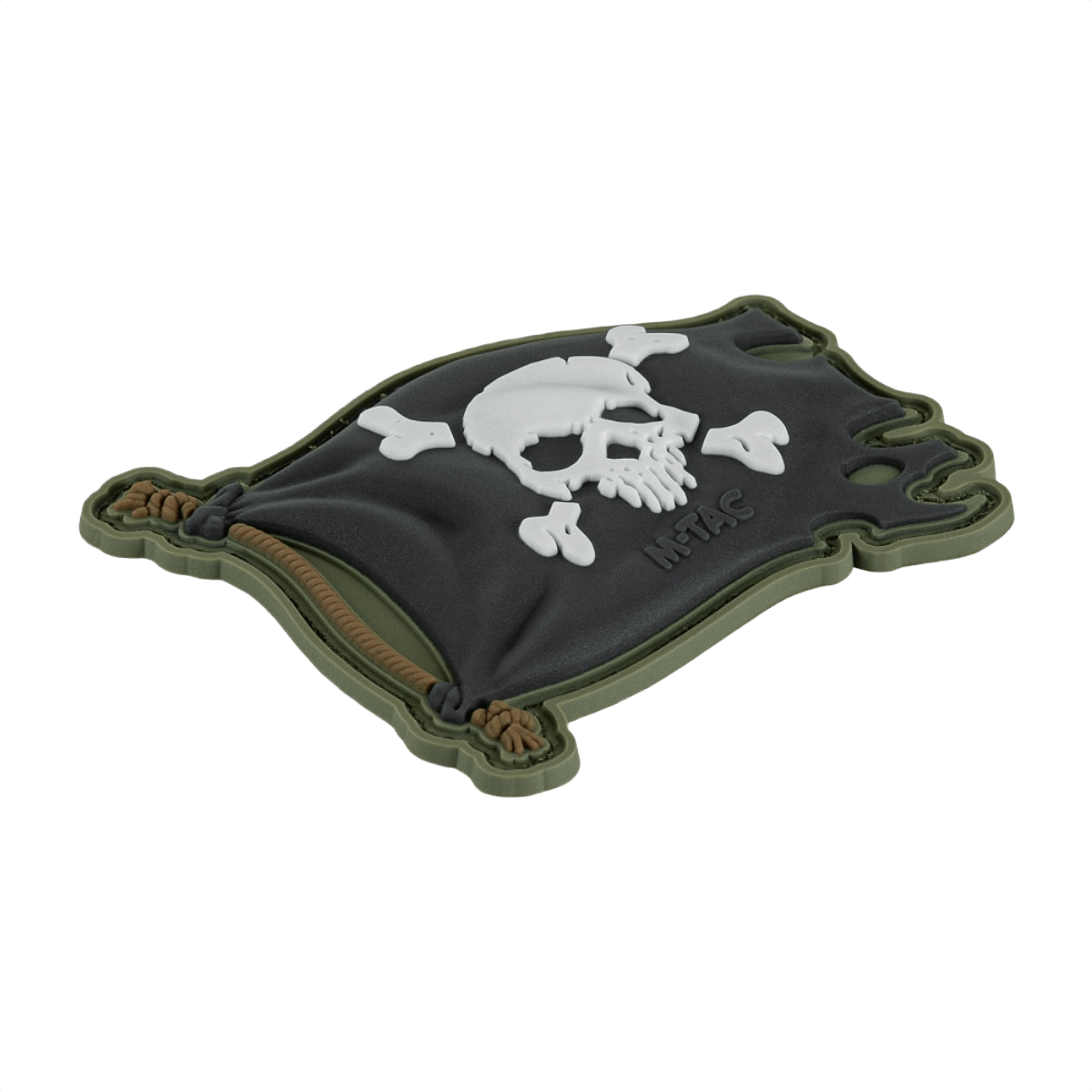 M-Tac Patch Jolly Roger PVC, 3D morale patch med eventyrlyst, lavet af PVC, velcro bagside, til tøj, rygsæk eller taktisk udstyr.