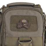 M-Tac Patch Old Skull Velcro på uniformstaske, 3D-effekt, 45x55 mm stof, perfekt til taktiske og fritidsaktiviteter.