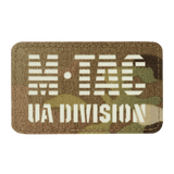 M-Tac Patch UA Division Laser Cut, selvlysende morale patch i Cordura 500D med velcro, ideel til uniform eller taktisk udstyr.