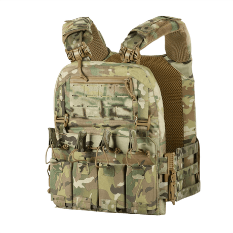 M-Tac Plate Carrier Cuirass FAST XL QRS i slidstærk Cordura 500D med 3D mesh for luftcirkulation og komfort. Justerbar til ESAPI XL og L plader.