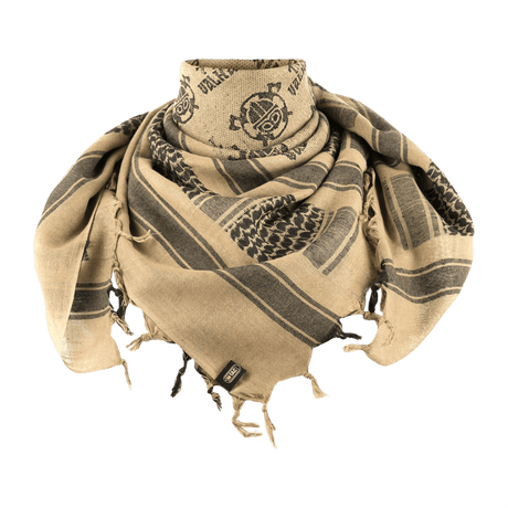 M-Tac Shemagh Tørklæde Til Valhall med mønster, 100% bomuld, størrelsen 105x105 cm, beskytter mod sol og vind, inspireret af norsk slogan.