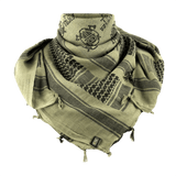 M-Tac Shemagh Tørklæde Til Valhall i olivengrøn, 105x105 cm bomuldstørklæde til beskyttelse mod sol, sand og vind, anvendt af militæret.