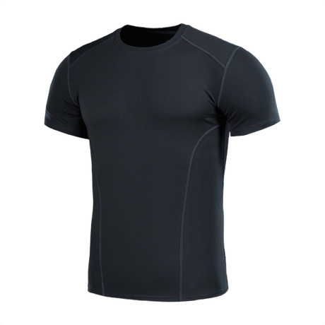 M-Tac Sweat-Wicking T-Shirt Athletic i sort, kortærmet termo design med anatomisk 3D-pasform, 100% polyester.