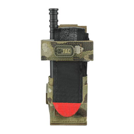 M-Tac kompakt tourniquet-lomme Gen.3 i camo-design til opbevaring af hæmostatisk udstyr, designet til taktiske medicinske situationer.