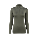 M-Tac Thermal Fleece Shirt Delta Level 2 Lady - Dame termotrøje i højkvalitets polyester, åndbar og hurtigtørrende materiale, grøn farve.