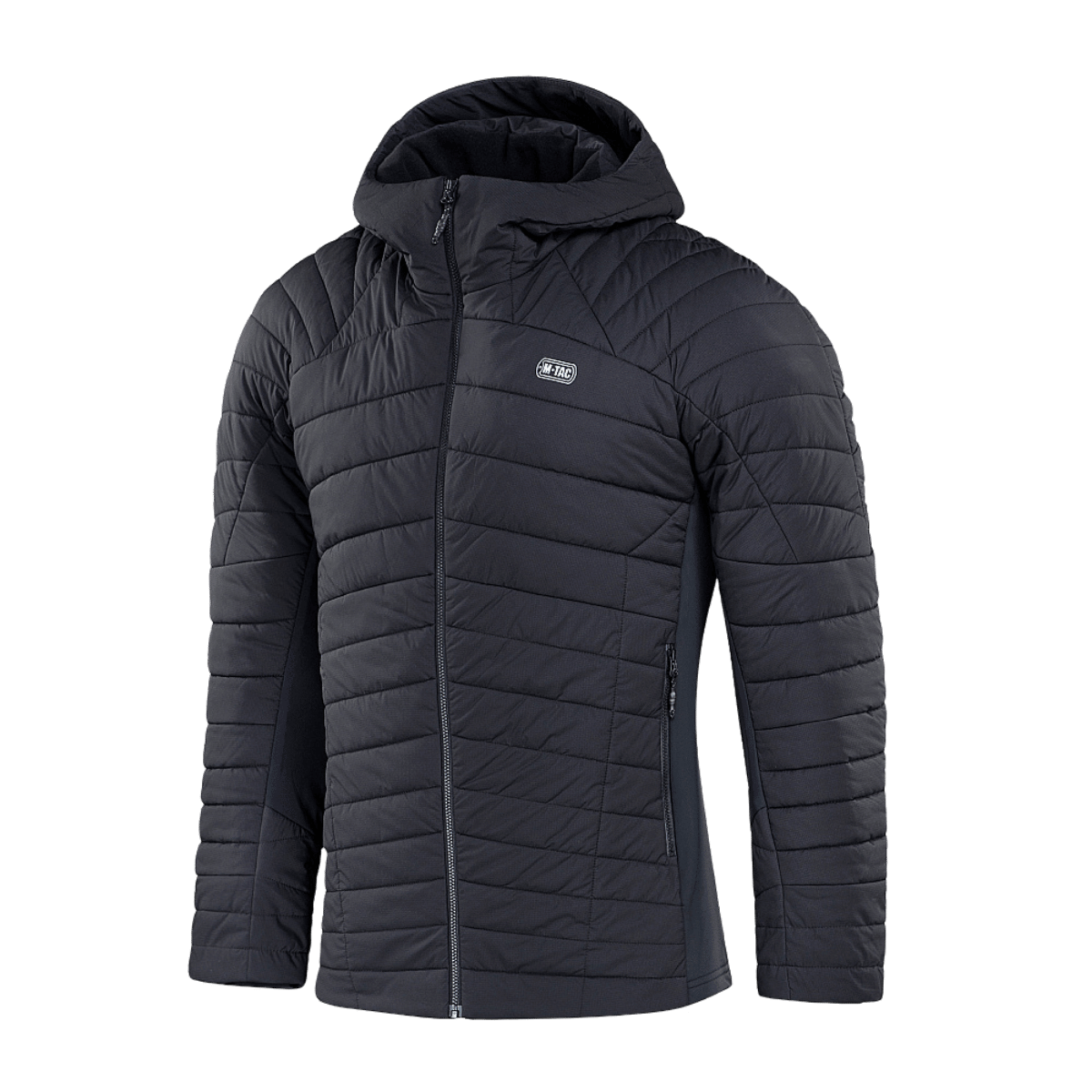 M-Tac Jarl Jakke i sort med Toray nylon og G-Loft isolering, perfekt til mellemsæsonens beskyttelse mod kulde og vind.