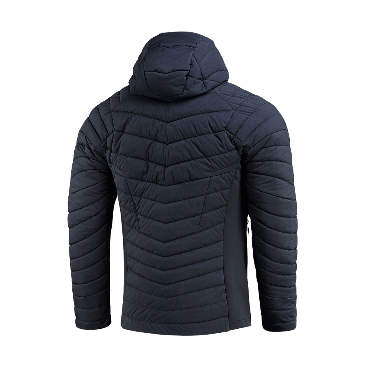 M-Tac Jarl Jakke set bagfra med hætte, fremstillet af Toray mechanical stretch nylon, ideel til beskytte mod kulde og vind.