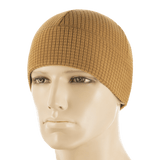 M-Tac Rip-Stop Fleece Hjelmliner i brun på mannequinhoved, let og varm, designet til at beskytte mod vind og kulde.