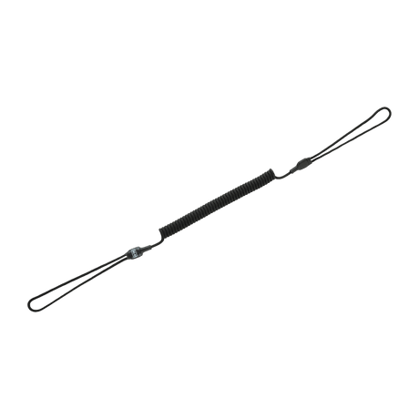 M-Tac Safety Cord Medium Kombineret med D-ring, sikkerhedssnor til MOLLE-system, sort farve, risiko-reducering af tab og tyveri.