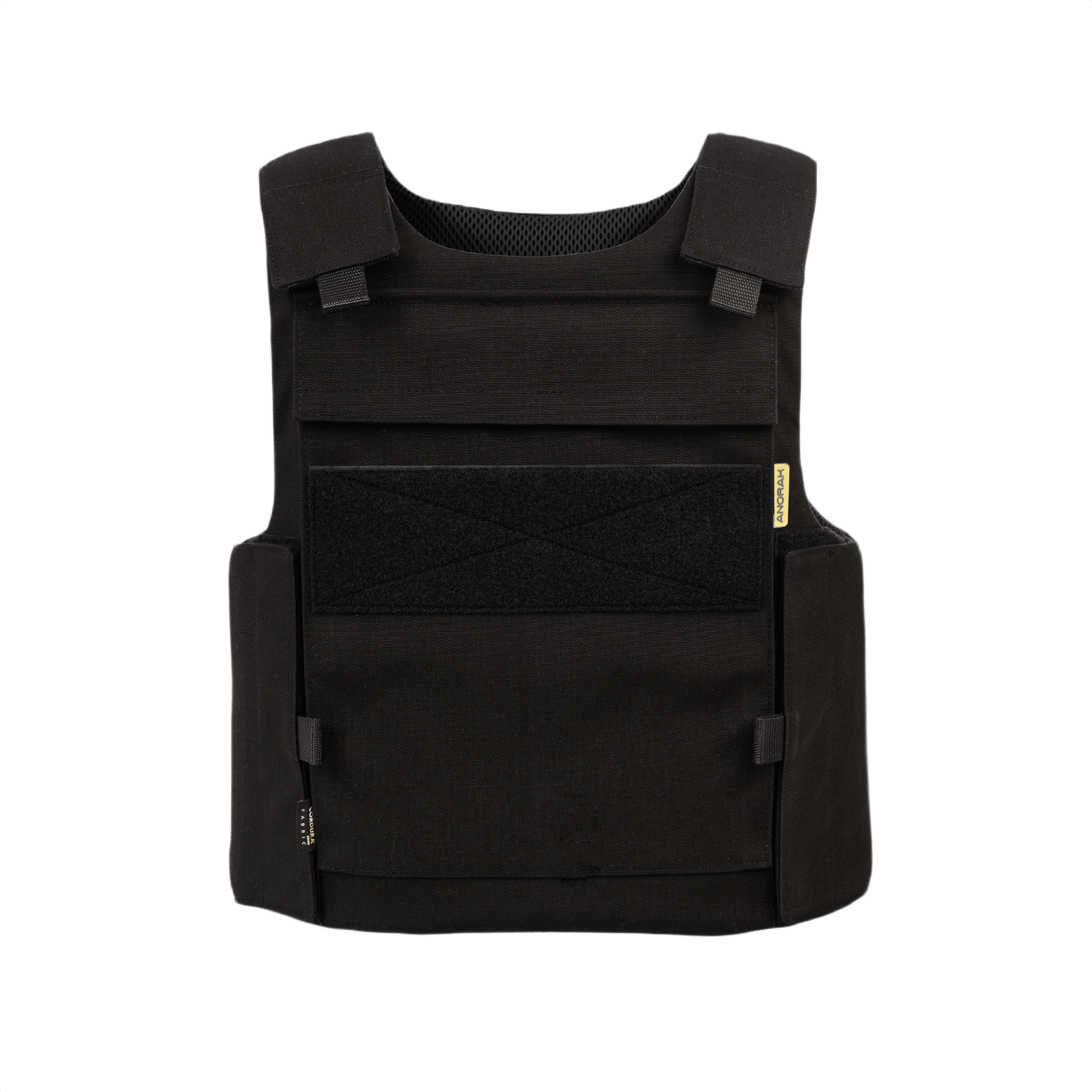 Anorak Niobium® Duty IV Stik & Skudsikker Vest i sort, designet til multi-trussel beskyttelse med UHMWPE og UD Aramid-fibre.