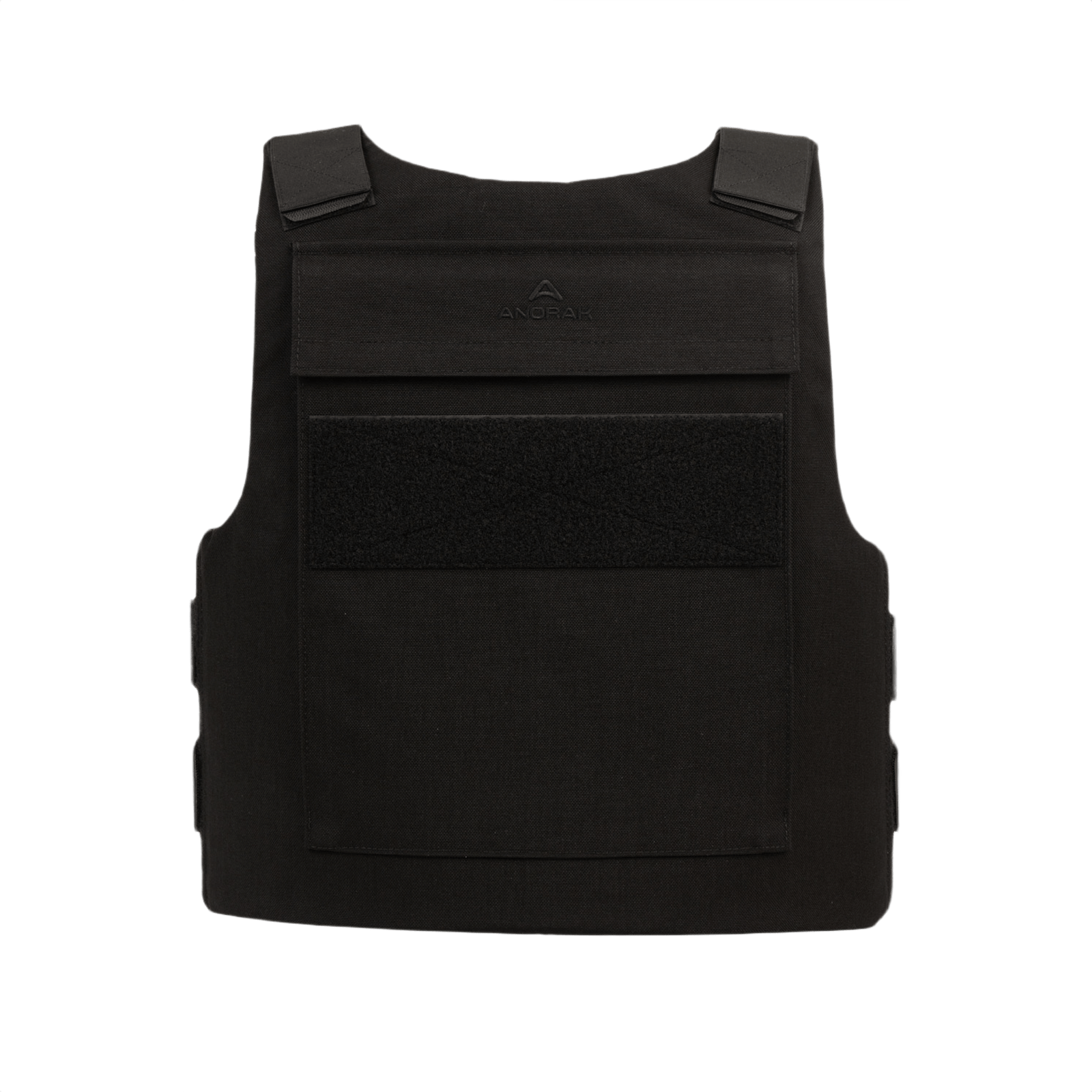 Anorak Rhodium® Duty II Stik & Skudsikker Vest i sort, soft armor-vest med aftageligt justeringssystem for optimal pasform og beskyttelse.