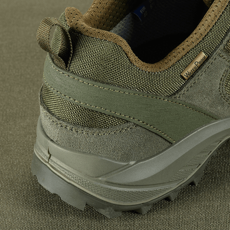 Tactical Sneakers Demi-Season – Let og komfortabel, bagdetalje af M-Tac sneakers med naturlæder og gummiforstærket hæl.